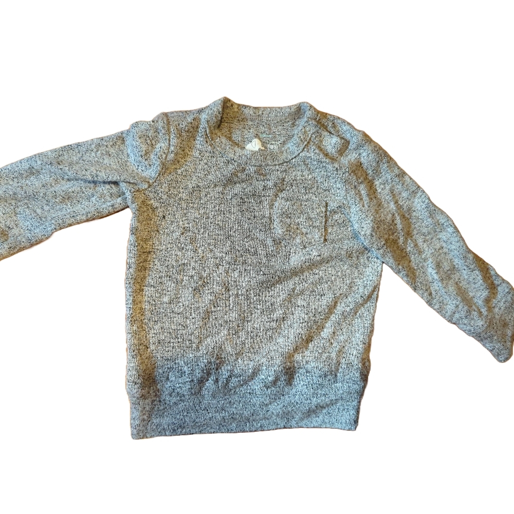 NWOT: Primary baby plush knit top sweater, heather grey, 18-24 months